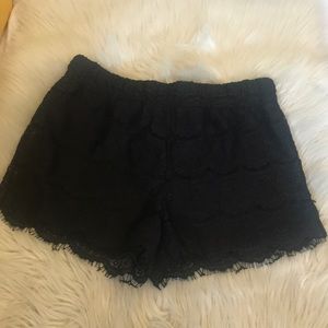 Black crochet shorts from Charlotte Russ.